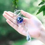 Rotating Spiral Tail Wind Spinner Chimes Crystal Glass Ball Pendant Pendulum Garden Nursery Window Hanging XMS Tree Decorations 4