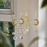 1 Piece Crystal Wind Chime Suncatcher Bedroom Balcony Patio Sun Moon Prism Pendant Good Home Decorations 2