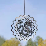 Dragon Sublimation Wind Spinner Metal Rotating Hanging Decoration Feng Shui Wind Catcher Bird Deterrent Nursery Farmhouse Decor 1