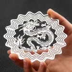 Dragon Sublimation Wind Spinner Metal Rotating Hanging Decoration Feng Shui Wind Catcher Bird Deterrent Nursery Farmhouse Decor 6