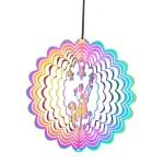 Gradient Color Wind Spinner Catcher Stainless Steel 3D Flowing Light Effect Wind Chimes Parts Outdoor Garden Yard Hanging Decor 5