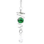 Rotating Spiral Tail Wind Spinner Chimes Crystal Glass Ball Pendant Pendulum Garden Nursery Window Hanging XMS Tree Decorations 5