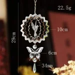 3D Kinetic Wind Spinner Hanging Crystal Suncatcher Wind Chimes Glass Pendant Mirror Reflective Bird Deterrent Garden Yard Decor 5