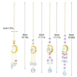 1 Piece Crystal Wind Chime Suncatcher Bedroom Balcony Patio Sun Moon Prism Pendant Good Home Decorations 5