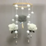 Cloud Hair Ball Wind Chime Bed Bell Baby Bed Decoration Pendant Children's Room Wall Decoration Pendant Children Wall Decoration 4