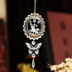 3D Kinetic Wind Spinner Hanging Crystal Suncatcher Wind Chimes Glass Pendant Mirror Reflective Bird Deterrent Garden Yard Decor 3