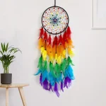 Dream Catcher Colorful Feather Handmade Wind Chimes Creative Living Room Bedroom Hanging Ornaments Wall Pendant Home Decorations 5