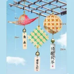 DIY Bamboo Weaving Wind Chime Bell Ornament Handmade Window Hanging Ornament Material Package Accessories Garden Decoration 6