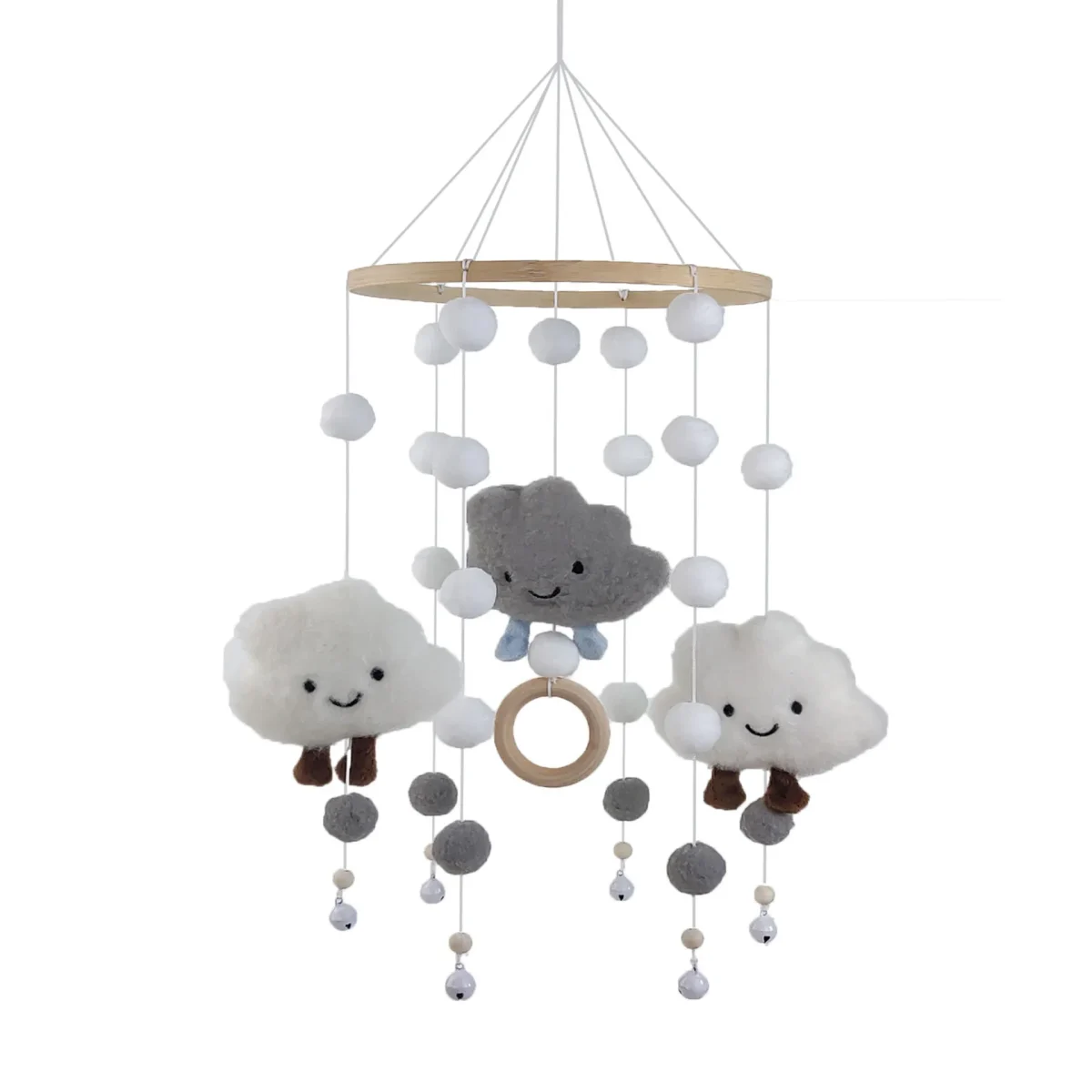 Cloud Hair Ball Wind Chime Bed Bell Baby Bed Decoration Pendant Children's Room Wall Decoration Pendant Children Wall Decoration 5