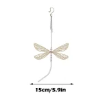 Creative Metal Wing Dragonfly Crystal Suncatcher Garden Wind Chimes Butterfly Home Decor Window Car Ornaments 6