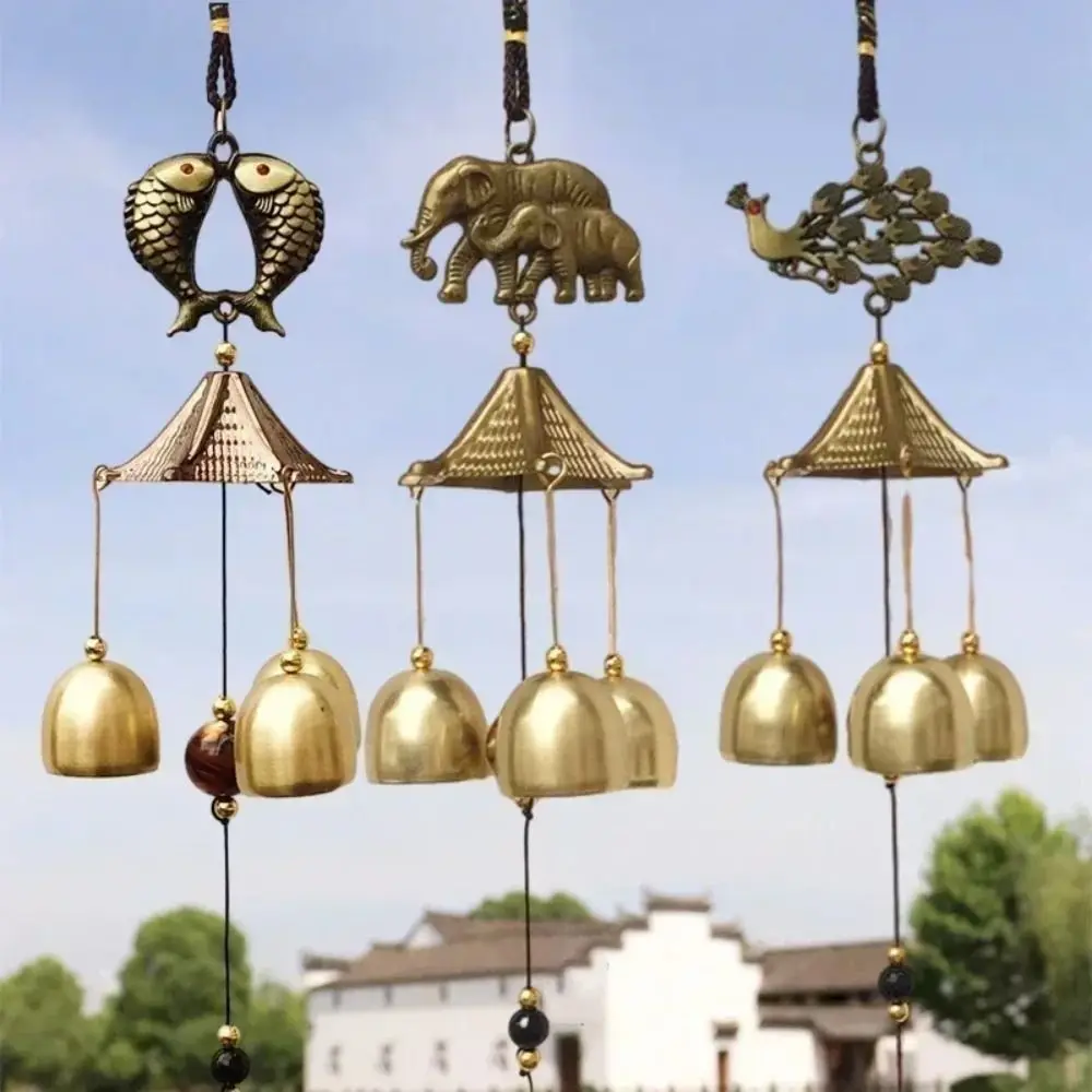 Retro Wind Chimes Copper Wind Bell Hanging Pendants Garden Decorations Outdoor Oriental Lucky Pendants 1