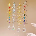 1pc 3D Gazing Ball Spiral Hanging Decoration Rainbow Maker Hanger Suncatcher Wind Chime Hanging Decoration 1