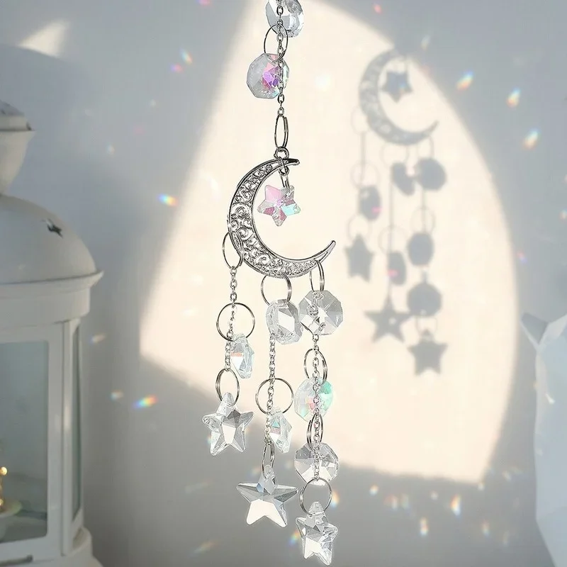 Crystal Rainbow Catcher Glass Light Wind Chimes Outdoor Art Hanging Pendant Home Decor Garden Prism Window Decoration Crafts 1