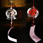 1Pc Wind Bell Japan Chimes Handmade Glass Furin Home Office Decors 6