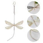 Creative Metal Wing Dragonfly Crystal Suncatcher Garden Wind Chimes Butterfly Home Decor Window Car Ornaments 5