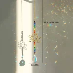 1Pc Lotus Crystal Wind Chime Charms Made Of Metal And GlassFor Home Light Gathering Decoration OutdoorGarden Sun Catchers Crafts 5