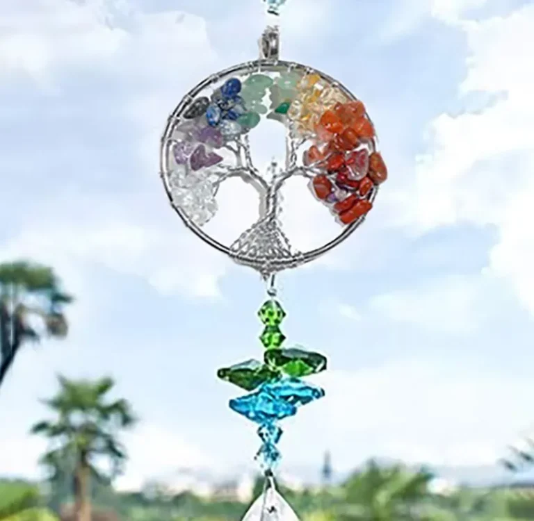 1 Piece Tree Of Life Crystal Magic Wind Chimes Pendant Bedroom Room Window Hanging Decoration Dream Rainbow Gift Catcher 2