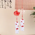 Wind Chime Chimes Japanese Glass  s Style Goldfish Garden Hanging Outdoor Decor Pendant Furin Decorative Fish Ornament 3