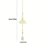 1Pc Lotus Crystal Wind Chime Charms Made Of Metal And GlassFor Home Light Gathering Decoration OutdoorGarden Sun Catchers Crafts 6