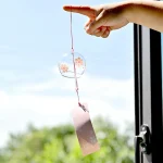 Japanese Sakura Glass Wind Chime Cherry Blossom Wind Bell Korean Kawaii Room Decor Hanging Decor Wind Chimes Outdoor 후우링 6