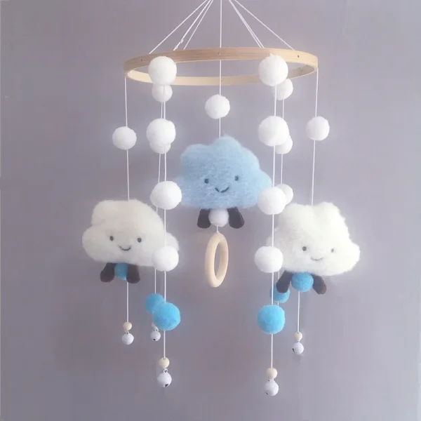 Cloud Hair Ball Wind Chime Bed Bell Baby Bed Decoration Pendant Children's Room Wall Decoration Pendant Children Wall Decoration 1