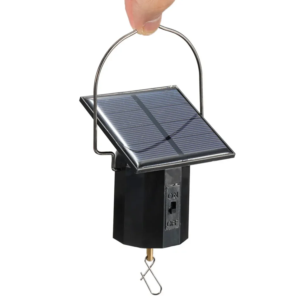 Wind Spinner Solar Motor with Hook Solar Powered Wind Chime Ornament Rotating Outdoor Decor Wind Spinner Solar Motor 1
