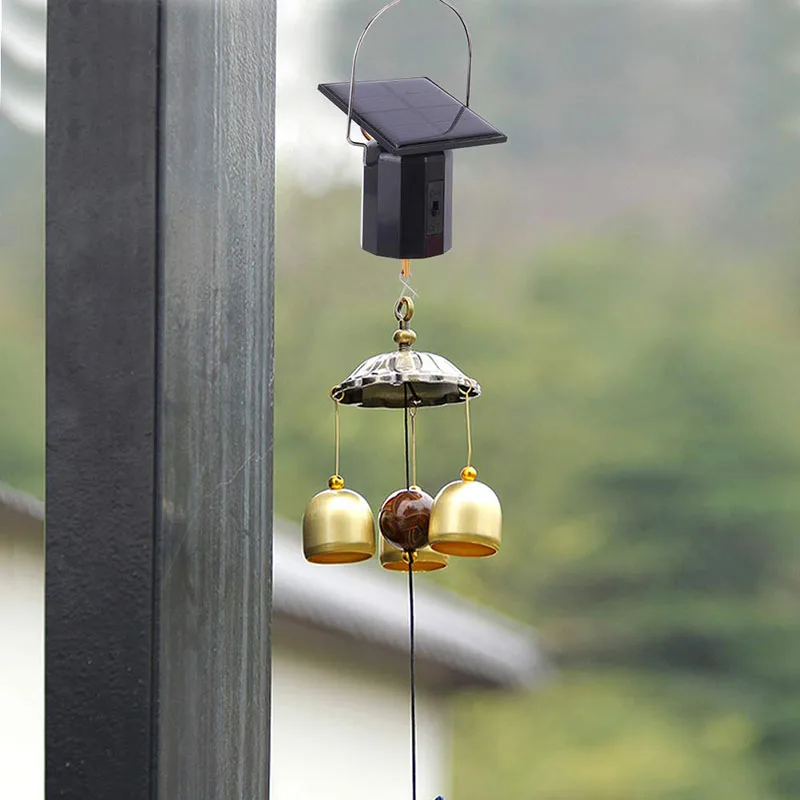 Wind Spinner Solar Motor with Hook Solar Powered Wind Chime Ornament Rotating Outdoor Decor Wind Spinner Solar Motor 2
