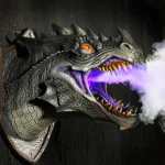 Hot Sale Wall Mounted Dinosaur Head Ornament Personalized Latex Furnishings for Home Living Room Bedroom Decoration Wind Chimes 4