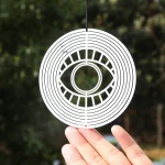 Turkish Devil Eye Wind Spinner Catcher Sublimation 3D Mirror Reflection Rotating Windchime Feng Shui Amulet Hanging Garden Decor 3