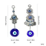 1 Pc Alloy Palm and Devil's Eye Charm for Car Pendant Home Wind Chime Hanging Outdoor Gardening Decoration Crafts 4