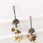 Metal Wood Money Tree Wind Chimes Bell Good Lucky Home Garden Outdoor Indoor Wall Hanging Use Elegant Sound Decorations 4