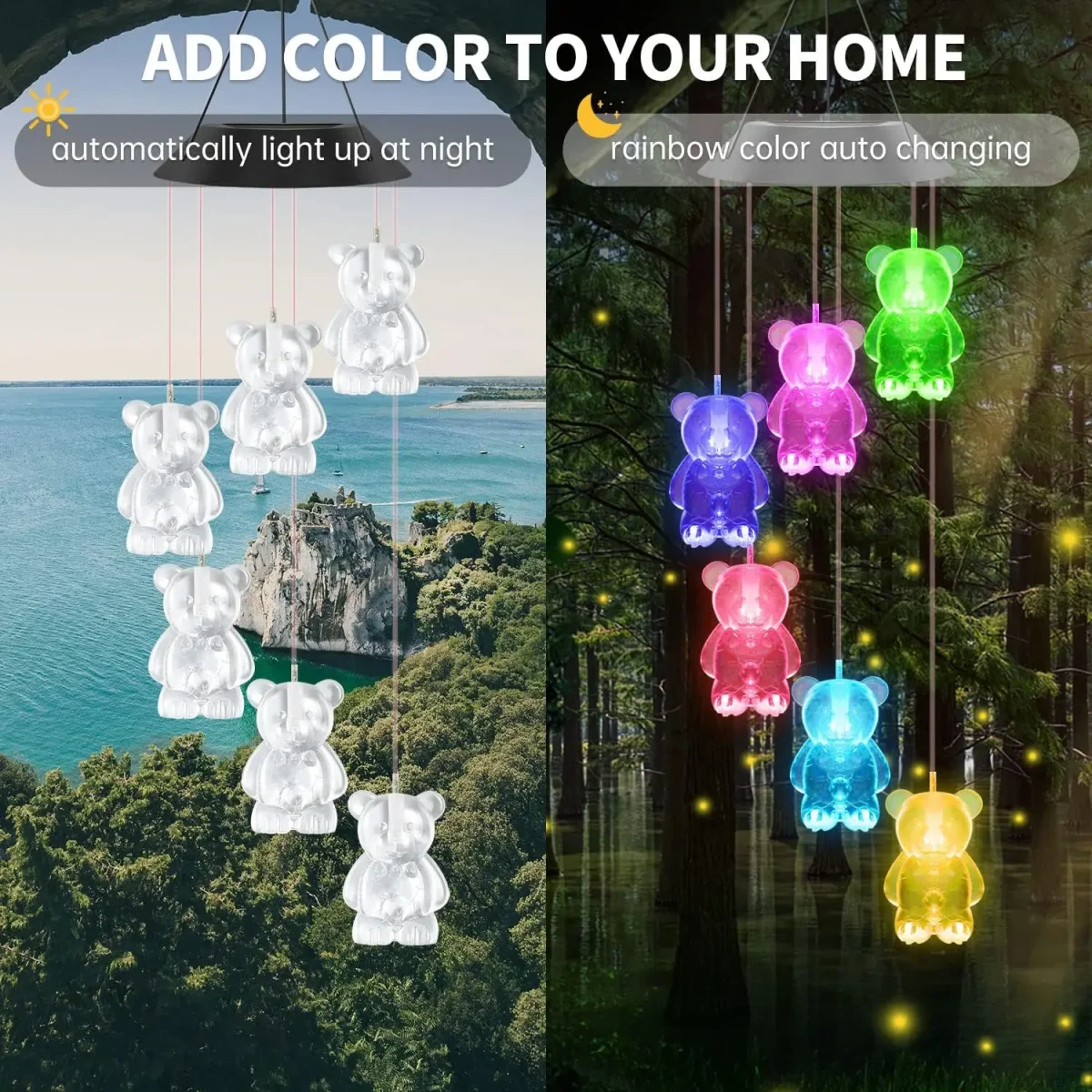 Solar Hummingbird Wind Chimes Light, Outdoor Decor,Yard Decorations, Memorial Wind Chimes, Halloween Decorations Lights Outdoor 6