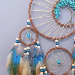 Dream Catcher Vintage Wind Chime Hanging Ornament Home Decor Indian Natural Stone Tree of Life Dream Catcher Wall Decor 4