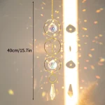Crystal Suncatcher Moon Star Rainbow Sun Catcher Wind Chime Pendant Sun Catcher Pendants Outdoor Garden Yard Hanging Decor 6