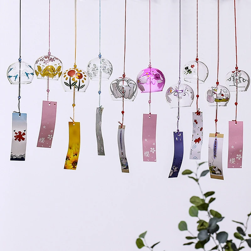 1Pc Wind Bell Japan Chimes Handmade Glass Furin Home Office Decors 1