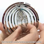 3D Rotating Wind Chimes Tree Of Life Wind Spinner Bell For Home Decor Aesthetic Garden Hanging Decoration Outdoor Windchimes Set 3