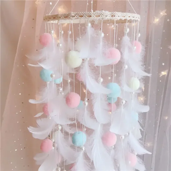 Dream Catcher Wind Chimes Art Chimes Girls Room Decorations Bedroom Pendant Accessories Bedroom Decoration Gift Handmade Feather 1