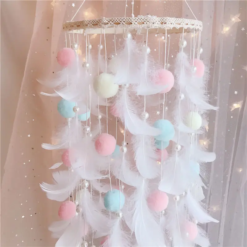 Dream Catcher Wind Chimes Art Chimes Girls Room Decorations Bedroom Pendant Accessories Bedroom Decoration Gift Handmade Feather 1