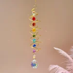 1pc 3D Gazing Ball Spiral Hanging Decoration Rainbow Maker Hanger Suncatcher Wind Chime Hanging Decoration 3