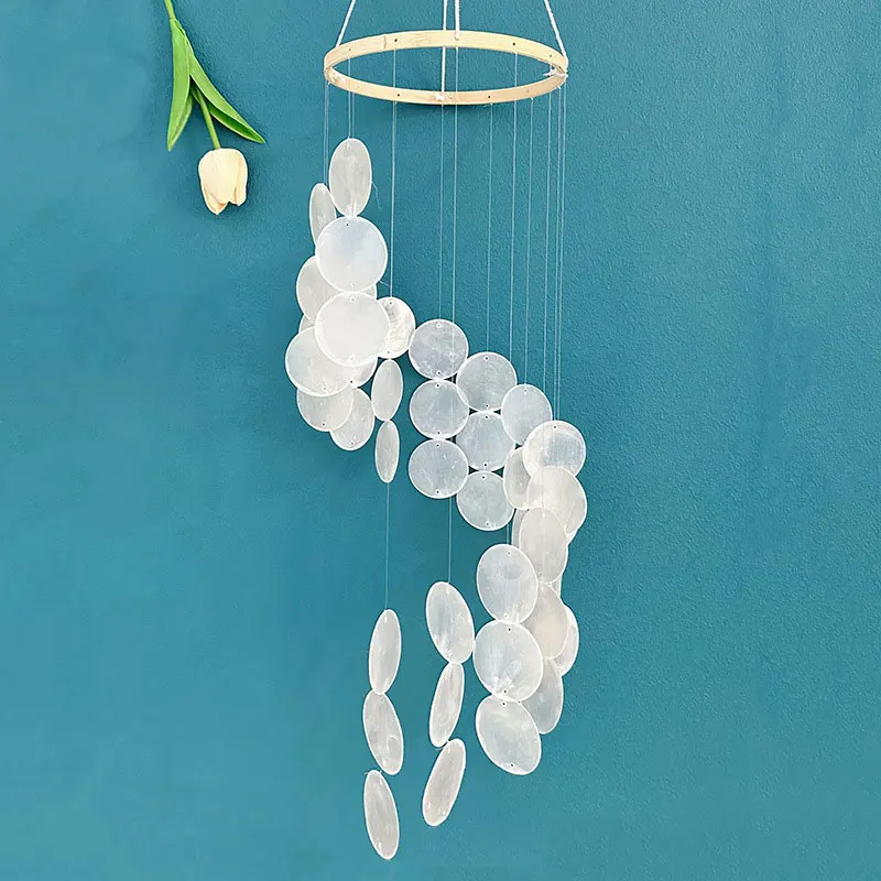 Natural Shell Wind Chimes Creative Dream Catcher Craft Outdoor Yard Welcome Guest Decoration Bedroom Living Room Hanging Pendant 1