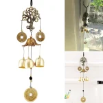 Metal Wood Money Tree Wind Chimes Bell Good Lucky Home Garden Outdoor Indoor Wall Hanging Use Elegant Sound Decorations 1