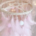 Dream Catcher Wind Chimes Art Chimes Girls Room Decorations Bedroom Pendant Accessories Bedroom Decoration Gift Handmade Feather 4