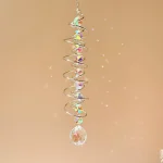 1pc 3D Gazing Ball Spiral Hanging Decoration Rainbow Maker Hanger Suncatcher Wind Chime Hanging Decoration 5