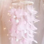 Dream Catcher Wind Chimes Art Chimes Girls Room Decorations Bedroom Pendant Accessories Bedroom Decoration Gift Handmade Feather 3