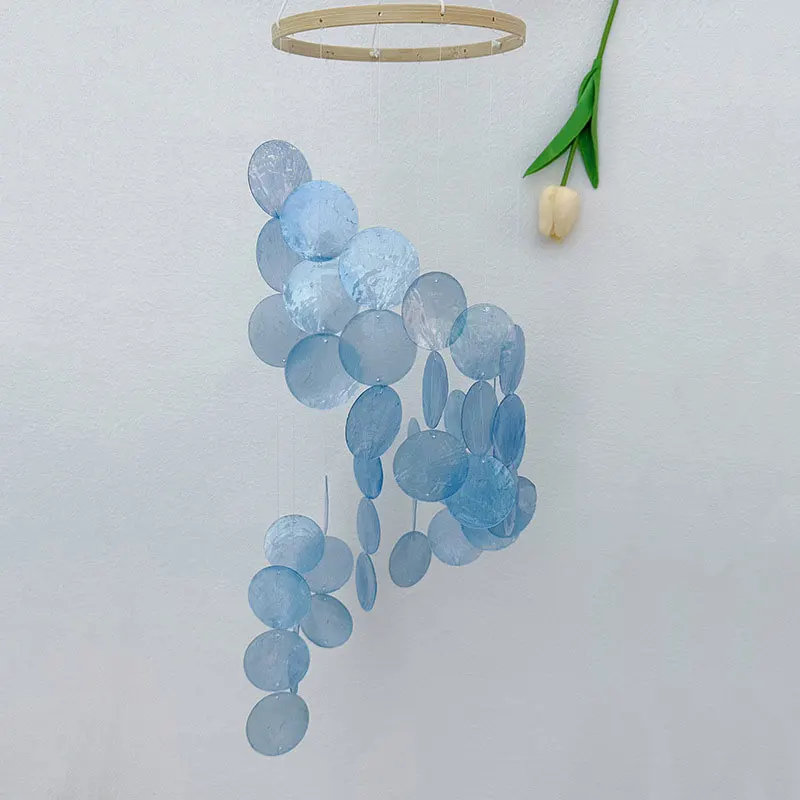 Natural Shell Wind Chimes Creative Dream Catcher Craft Outdoor Yard Welcome Guest Decoration Bedroom Living Room Hanging Pendant 2