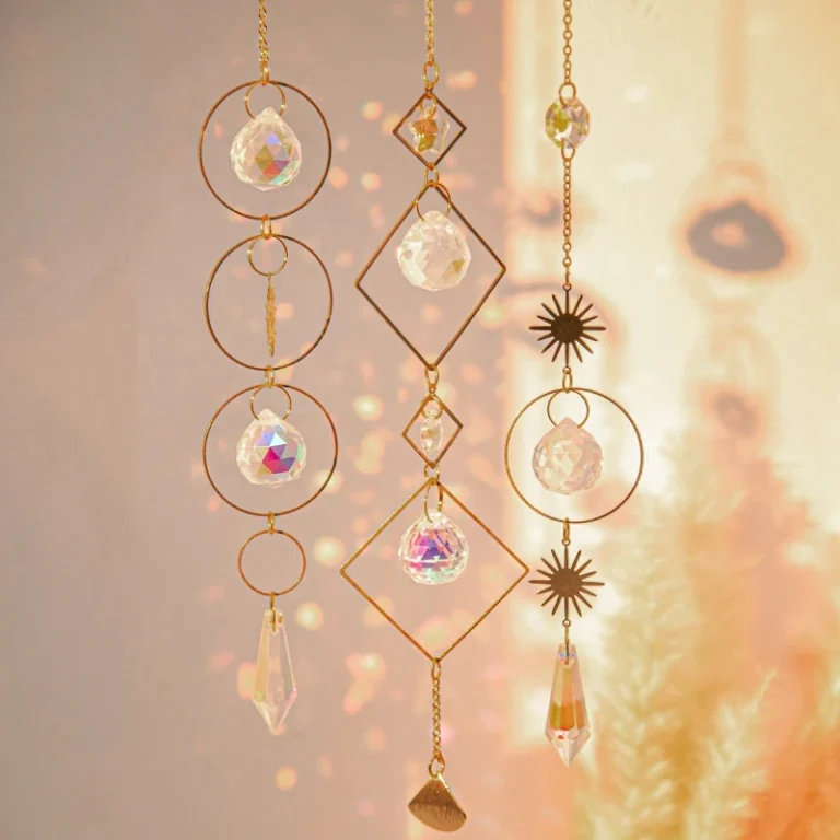 Crystal Suncatcher Moon Star Rainbow Sun Catcher Wind Chime Pendant Sun Catcher Pendants Outdoor Garden Yard Hanging Decor 2