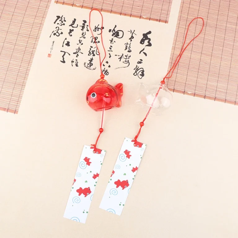 Wind Chime Chimes Japanese Glass  s Style Goldfish Garden Hanging Outdoor Decor Pendant Furin Decorative Fish Ornament 1