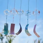 Japanese Sakura Glass Wind Chime Cherry Blossom Wind Bell Korean Kawaii Room Decor Hanging Decor Wind Chimes Outdoor 후우링 3