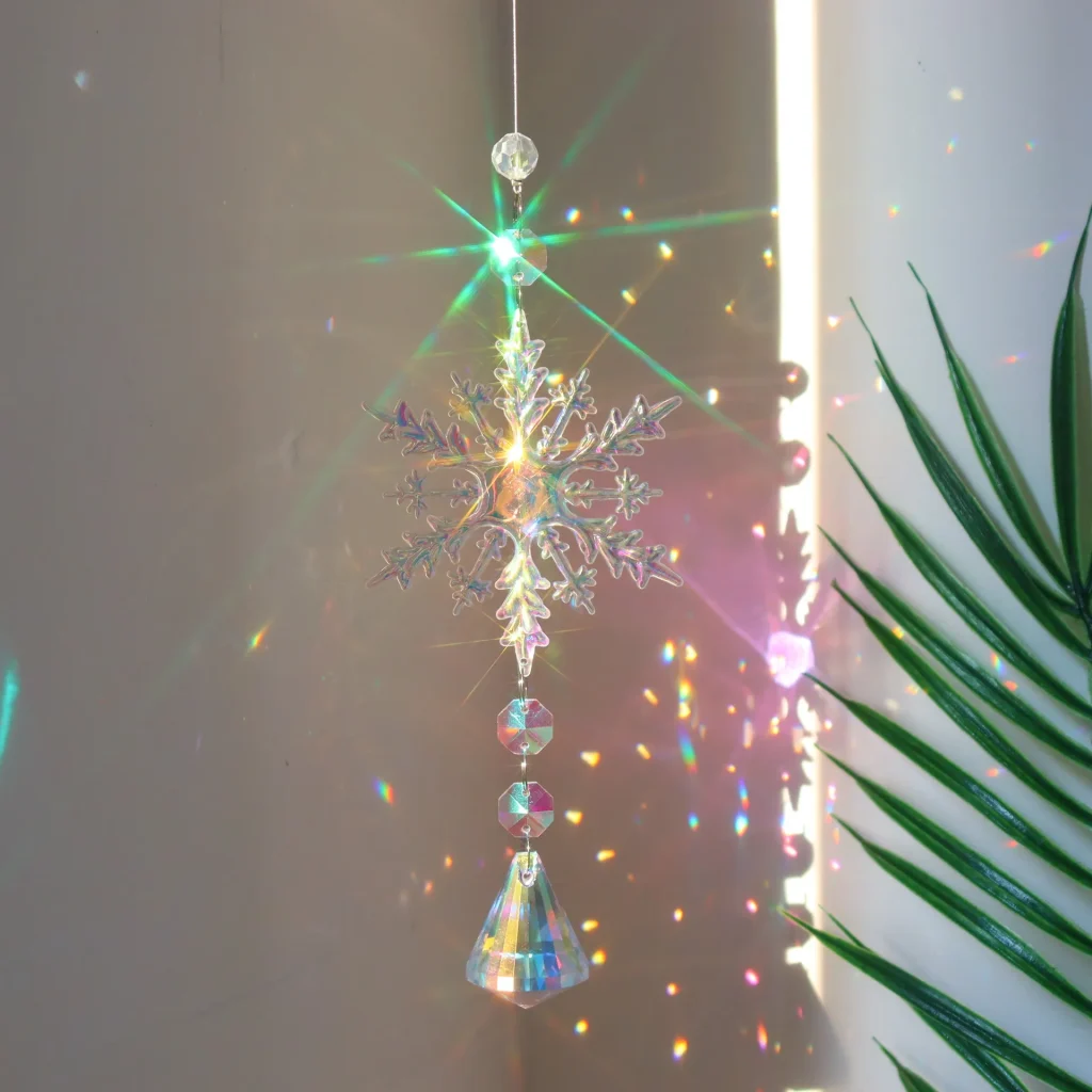 Crystal Diamond Moon Sun Catcher Butterfly Lotus Rainbow Christmas Decoration Home Garden Decoration Wind Chime 23