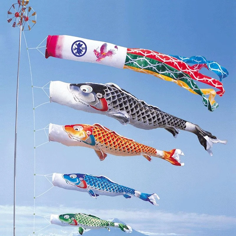 40/70/100cm Japanese Carp Spray Windsock Streamer Fish Flag Wind Chimes Hanging Decorations Yard Colorful Koinobori Kite 1